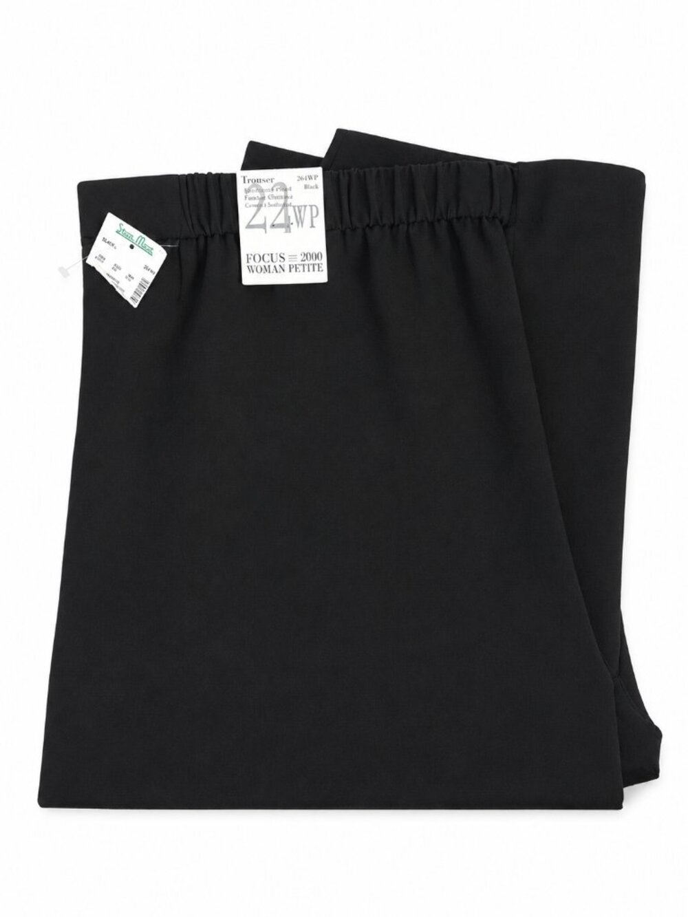 Black Elastic Waist Tummy Control Trousers Sz 22W Petite